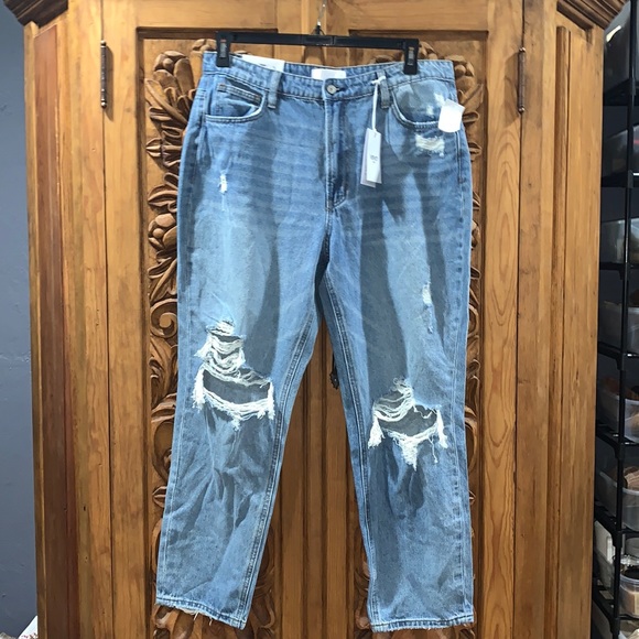 NWT Vervet Blue Emma style distressed mom jean size 32 - Picture 1 of 8